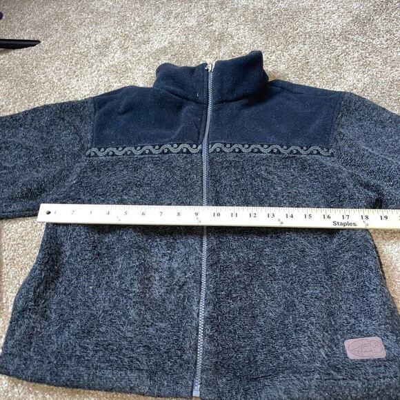 Horny Toad Jacket Fleece & tweed full zip coat two tone black SZ M - Picture 9 of 9